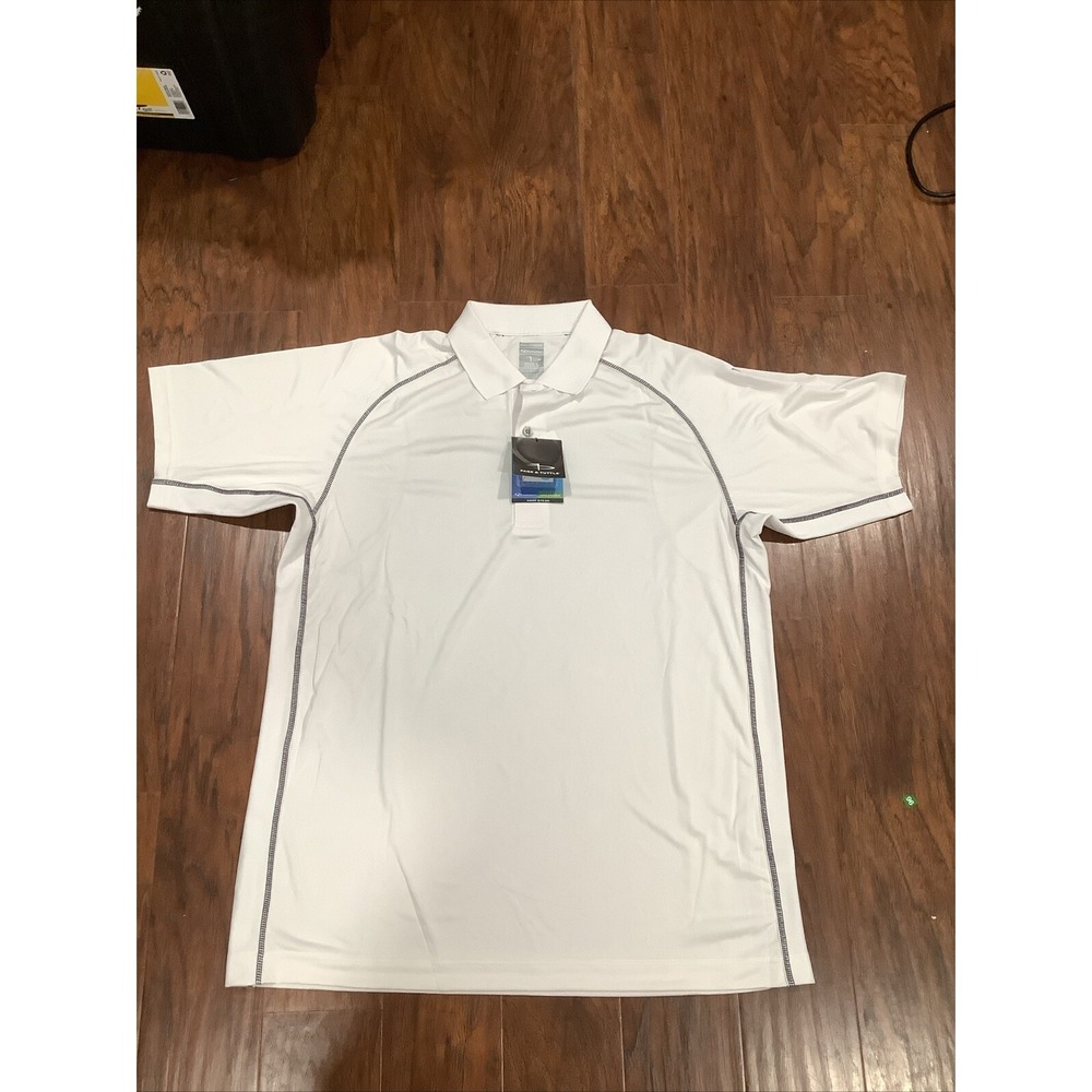 Page & Tuttle Cool Swing Mens Large White Short Sleeve Golf Polo Shirt